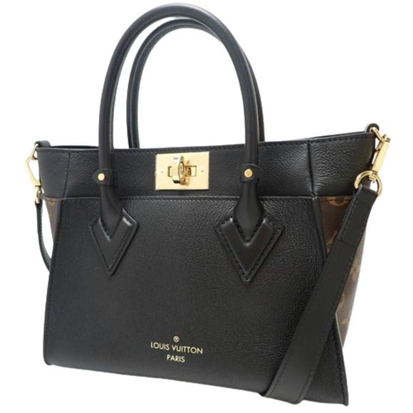 Louis Vuitton On My Side PM Calf Canvas Noir Shoulder bag Black Brown - Picture 1 of 6